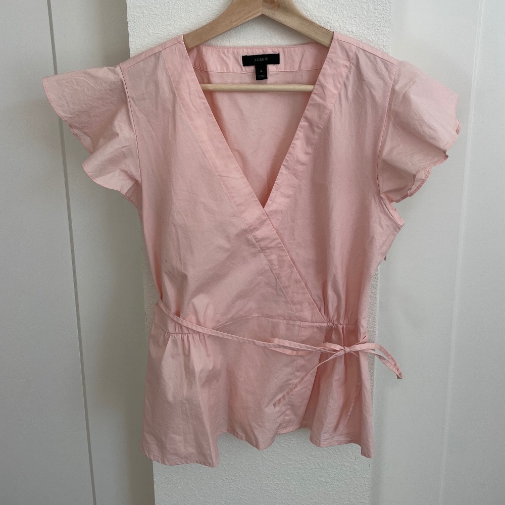 Pink Faux-Wrap Top
